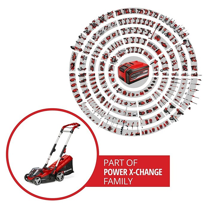 Einhell Power X-Change 18V Akku-Rasenmäher Rasarro 36/34 (36 V, 2 Akkus, 3 Ah, Schnittbreite: 34 cm) | BAUHAUS