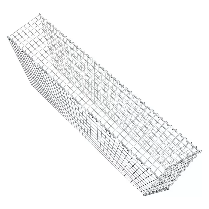 Gabiona Gabione Typ 4 - Zum Anbau in Länge & Höhe, 200 x 40 x 100 cm, Stahl, Maschenbreite: 50 mm, Maschenhöhe: 100 mm, Spirale - Rechteckiger, leerer Gabionenkorb aus verzinktem Stahldrahtgeflecht.