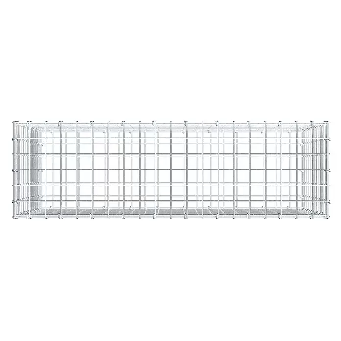 Gabiona Gabione - 100 x 30 x 60 cm, Stahl, Maschenbreite: 50 mm, Maschenhöhe: 50 mm - Rechteckiger Gabionenkorb aus silbernem Metalldrahtgeflecht.