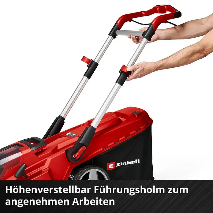 Einhell Power X-Change 18V Akku-Rasenmäher Rasarro 36/42 - 36 V, 2 Akkus, 5,2 Ah, Schnittbreite: 42 cm - Höhenverstellbarer Einhell Rasenmäher für komfortables Arbeiten im Garten.