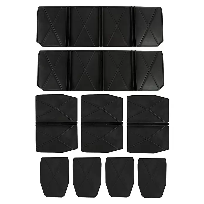 Einhell Aufbewahrungs-Set - Passend für: Einhell E-Case System, 9 Stk. - Schwarze modulare Gummimatten mit X-Muster.