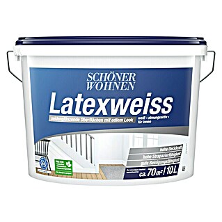 SCHÖNER WOHNEN-Farbe Latexfarbe Latexweiß (Weiß, Seidenglänzend, 10 l, Konservierungsmittelfrei)