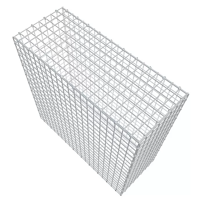 Gabiona Gabione - 100 x 40 x 100 cm, Stahl, Maschenbreite: 50 mm, Maschenhöhe: 50 mm, C-Ring - Silberner rechteckiger Gabionenkorb aus Drahtgitter, verzinkter Stahl für Stützmauern und Landschaftsgestaltung.