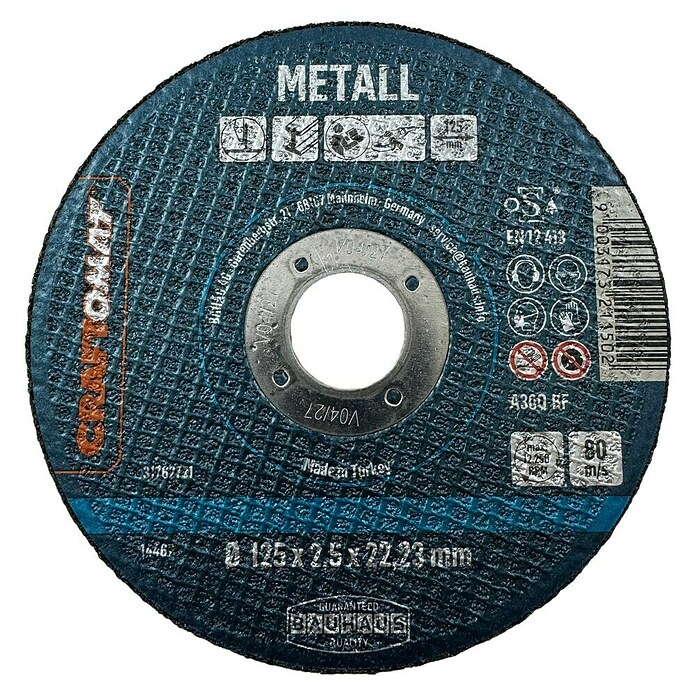 Craftomat Trennscheibe A30Q-BF (Geeignet für: Metall, Durchmesser Scheibe: 125 mm, 10 Stk.) | BAUHAUS