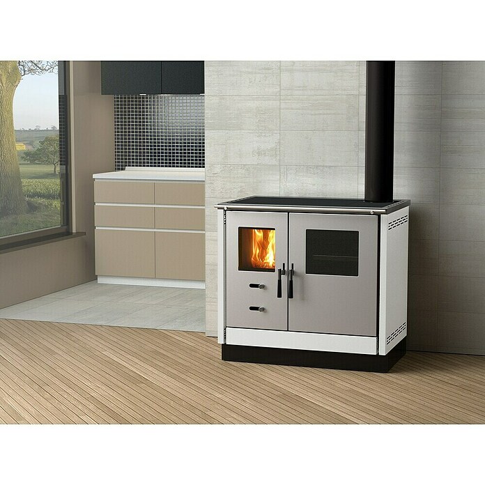 Firefix Küchenherd Maas (8,3 kW, Raumheizvermögen: 169 m³, Weiß) | BAUHAUS