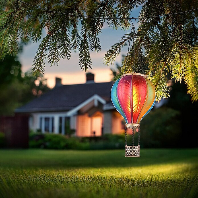 Globo Solarhanglamp Ballon (Zwart / Goud, IP44, Ø x h: 14 x 46,5 cm) | BAUHAUS