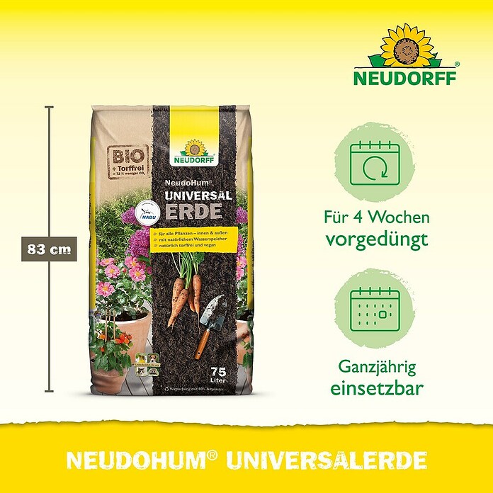 Neudorff NeudoHum Blumenerde Universal für alle Pflanzenarten (75 l) | BAUHAUS