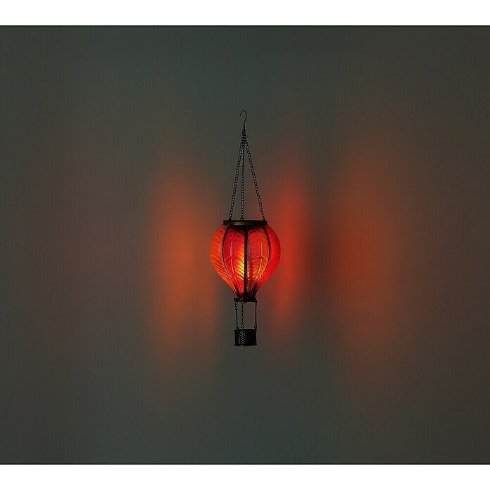 Globo Solar-Hängeleuchte Heißluftballon (Rosa, IP44, Ø x H: 14 x 46,5 cm) | BAUHAUS