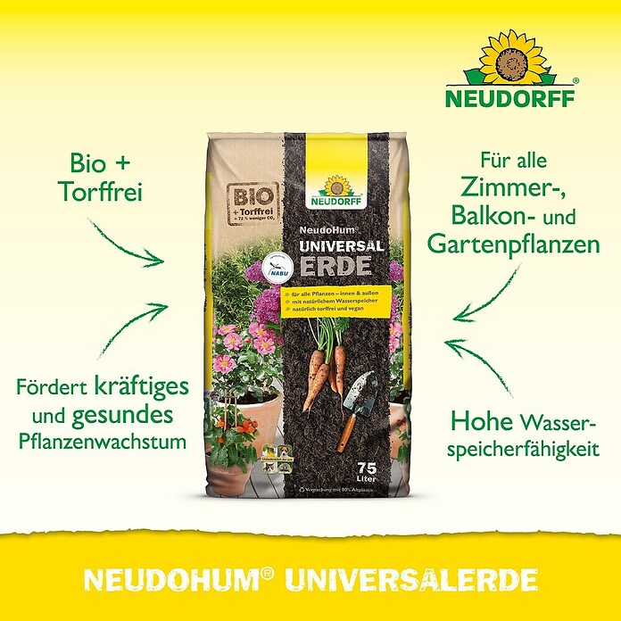 Neudorff NeudoHum Blumenerde Universal für alle Pflanzenarten (75 l) | BAUHAUS