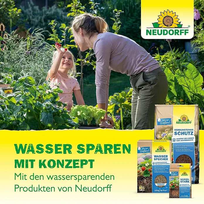 Neudorff Wasserspeicher - 2,5 kg - Neudorff-Produkte für Wassereinsparung: Wasserspeicher, Verdunstungsschutz und Wurzelstark für gesunde Pflanzen und weniger Gießen.
