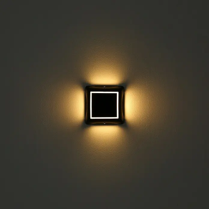 Globo Solar-Außenwandleuchte Wand und Boden - 1,2 W, L x B x H: 14 x 14 x 3,6 cm, IP65, 200 lm, Form: Quadratisch - Quadratische Wandleuchte mit warmweißem Lichtschein, ideal für eine moderne Raumgestaltung.\n