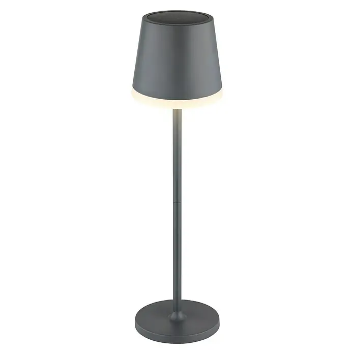 Globo Solar-Tischleuchte - Schwarz, Warmweiß, IP44, Ø x H: 11 x 41 cm - Elegante graue Tischleuchte, perfekt für die stilvolle Beleuchtung jedes Raumes. Das moderne Design passt sich mühelos an jede Einrichtung an.