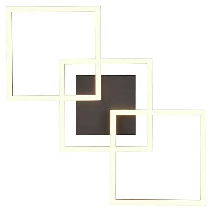 Trio Leuchten LED-Deckenleuchte Trail - 31 W, L x B x H: 74 x 35 x 7 cm, Schwarz, Warmweiß - Quadratische LED-Wandleuchte mit modernem Design für stilvolle Innenräume. Die Leuchte sorgt für angenehmes Licht und eine elegante Optik.