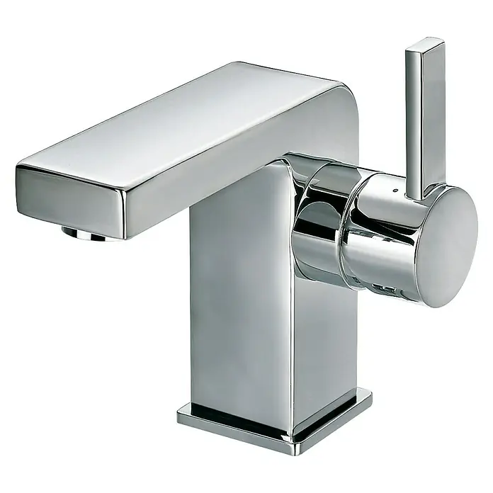 Clever Regen Grifo de lavabo - Cromo, Brillante - Moderno grifo de baño cromado con un diseño elegante y cuadrado con una palanca para un fácil control del agua.