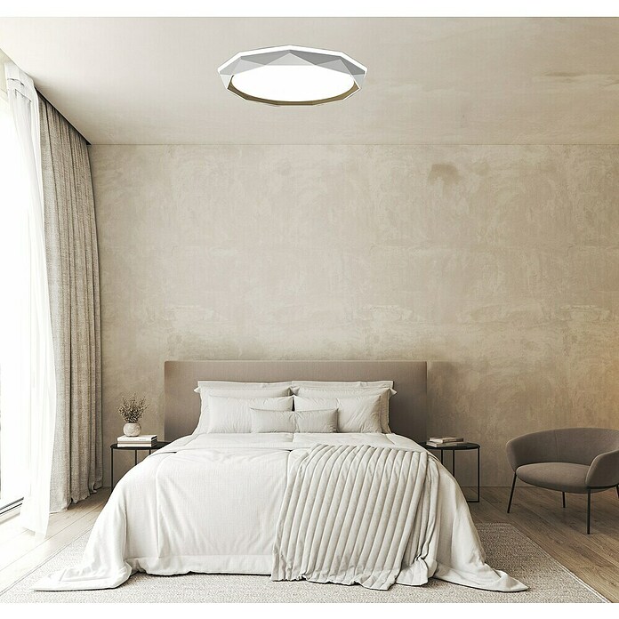 Ferotehna LED stropna svjetiljka Valentina  (36 W, Ø x V: 500 cm x 95 mm, Bijela) | BAUHAUS
