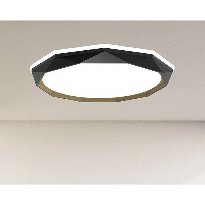 Ferotehna LED stropna svjetiljka Valentina  (36 W, Ø x V: 500 cm x 95 mm, Crna) | BAUHAUS