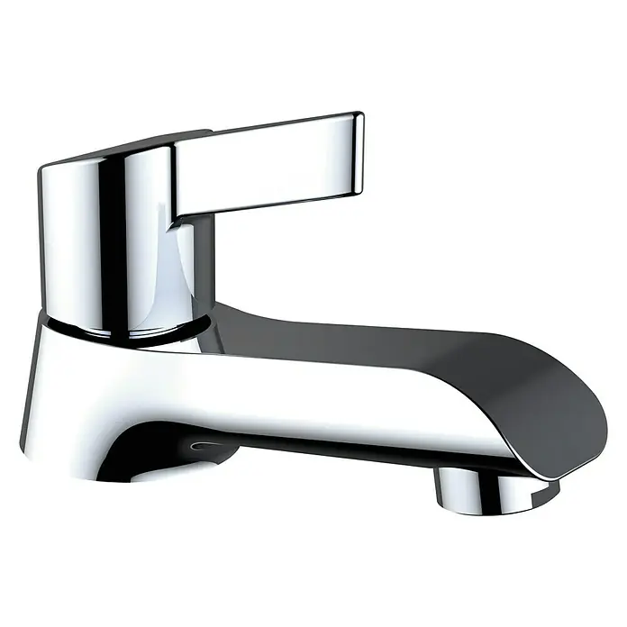 Clever Spree Grifo de lavabo 1 agua repisa - Cromo, Brillante - Elegante grifo de baño cromado con líneas limpias y un diseño moderno, ideal para cualquier decoración de baño.