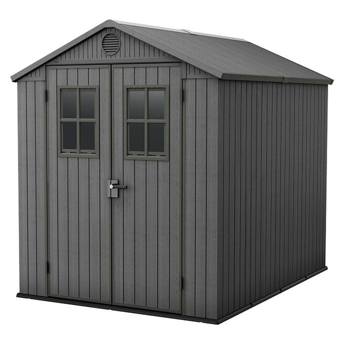 Keter Tuinhuis Darwin 68 (Buitenmaat incl. dakoverstek (b x d): 244 x 199 cm, Kunststof, Grijs) | BAUHAUS
