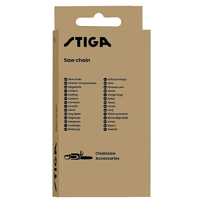 Stiga Sägekette 14" - Passend für: Stiga Benzin-Kettensäge CS 540 - Braune STIGA Sägekette-Verpackung. Enthält Kettensägen-Zubehör.