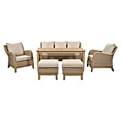 Sunfun Conjunto de muebles Lola (6 pzs., Ratán sintético/Madera de acacia, Marrón) | BAUHAUS