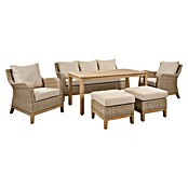 Sunfun Conjunto de muebles Lola (6 pzs., Ratán sintético/Madera de acacia, Marrón) | BAUHAUS