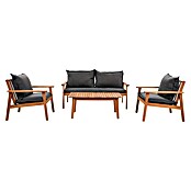 Sunfun Conjunto de muebles Edis (4 pzs., Madera de acacia, Marrón/Antracita) | BAUHAUS