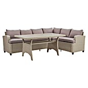 Sunfun Conjunto de muebles Namsted (3 pzs., Ratán sintético/Acero, Beige) | BAUHAUS