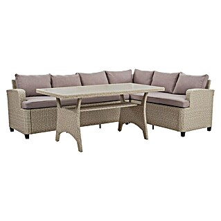 Sunfun Conjunto de muebles Namsted (3 pzs., Ratán sintético/Acero, Beige)