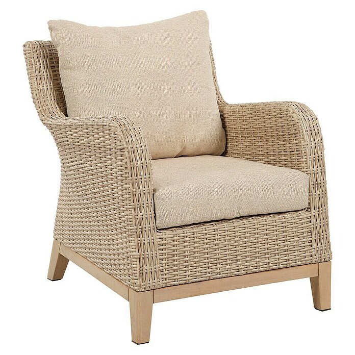 Sunfun Conjunto de muebles Lola (6 pzs., Ratán sintético/Madera de acacia, Marrón) | BAUHAUS