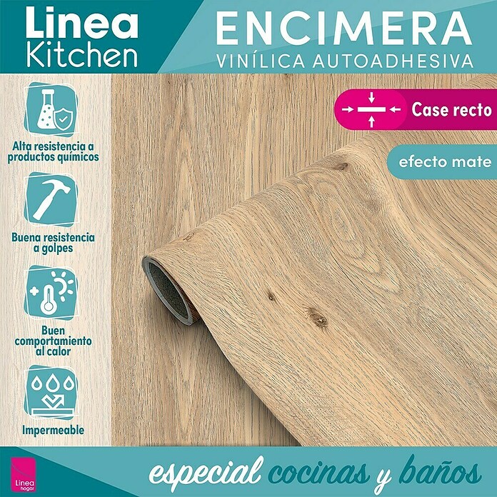 Rollo adhesivo vinílico para encimera (200 x 65 cm, Oak, Autoadhesivo) | BAUHAUS
