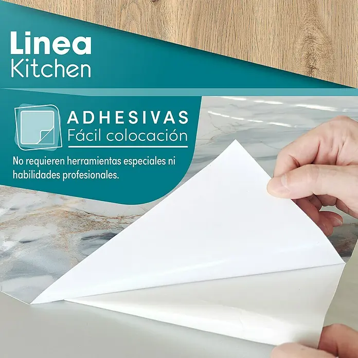 Lámina decorativa autoadhesiva vinílico para encimera - 65 x 200 cm, Oak - Vinilo adhesivo Linea Kitchen: Fácil aplicación sin herramientas ni habilidades profesionales. Ideal para renovaciones de cocinas y proyectos DIY.