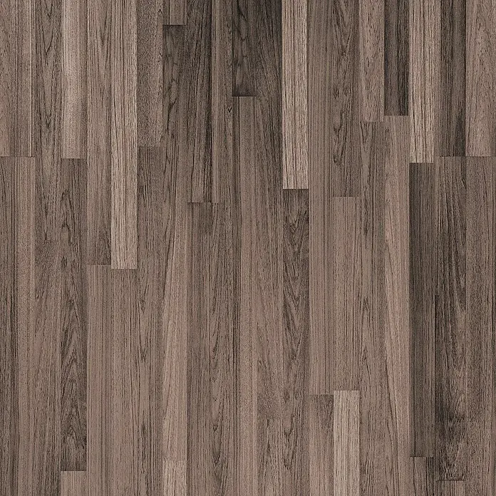 Lámina decorativa autoadhesiva vinílico para encimera - 65 x 200 cm, Tromso nuez - Primer plano de un suelo laminado con aspecto de madera con tonos marrones cálidos y grano pronunciado para un ambiente natural.