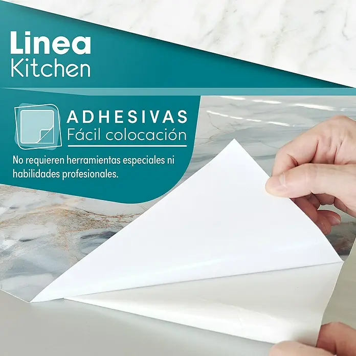 Lámina decorativa autoadhesiva vinílico para encimera - 65 x 200 cm, Greco - Film autoadhesivo para cocina con diseño de mármol, fácil de aplicar y sin necesidad de herramientas profesionales.