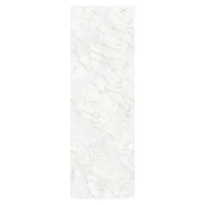Lámina decorativa autoadhesiva vinílico para encimera - 65 x 200 cm, Greco - Elegante placa de mármol blanco con delicadas vetas grises, ideal para diseños de interiores con estilo y superficies de alta calidad.