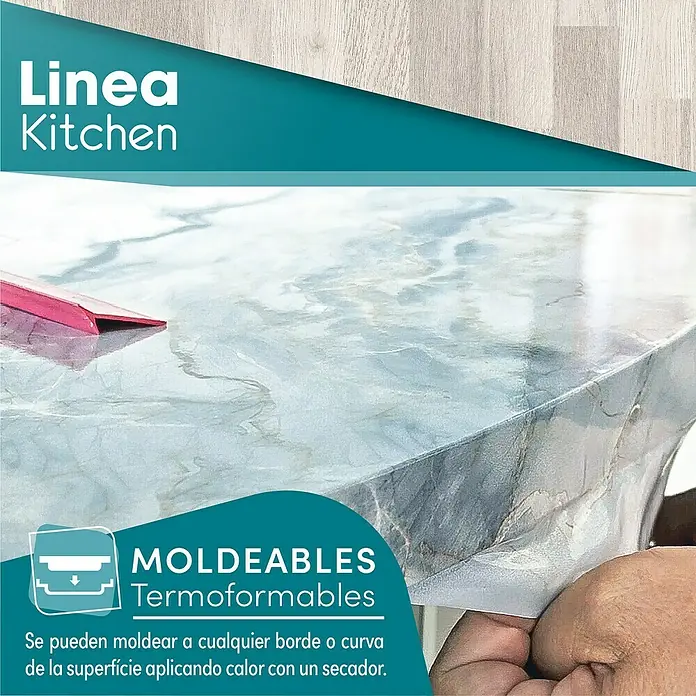 Lámina decorativa autoadhesiva vinílico para encimera - 65 x 200 cm, Lulela class - Linea Kitchen: Envoltorio de cocina moldeable y termoformable que se adapta a cualquier superficie con calor. Ideal para diseños personalizados.