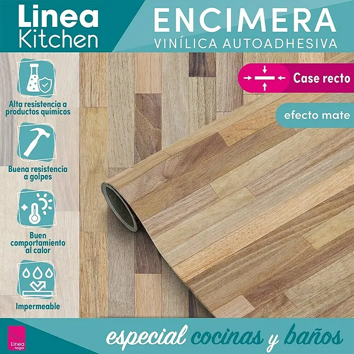 Lámina decorativa autoadhesiva vinílico para encimera - 65 x 200 cm, Triberg - Imagen de una encimera de cocina de vinilo autoadhesiva con aspecto de madera, ideal para cocinas y baños.