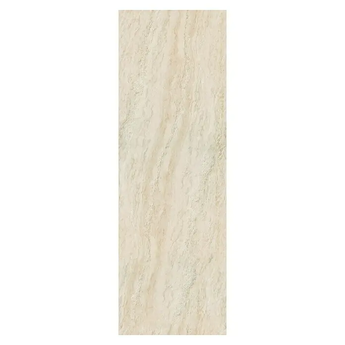 Lámina decorativa autoadhesiva vinílico para encimera - 65 x 200 cm, Triton - Detalle de una baldosa de mármol beige con vetas naturales, ideal para diseños sofisticados de suelos y paredes.