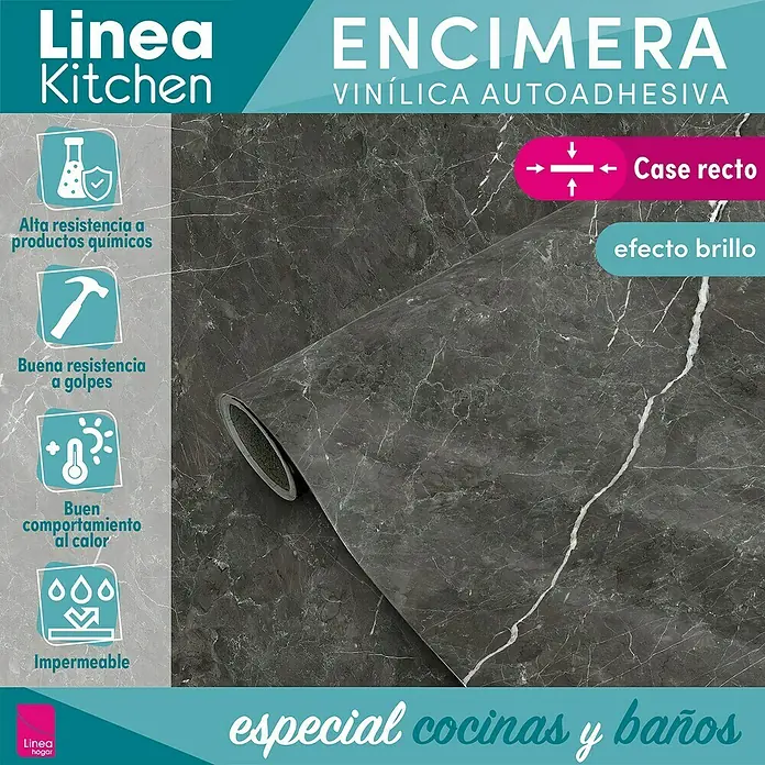 Lámina decorativa autoadhesiva vinílico para encimera - 65 x 200 cm, Valira - Encimera de cocina con aspecto de mármol. Film de vinilo autoadhesivo para cocinas y baños, duradero, impermeable y resistente al calor.