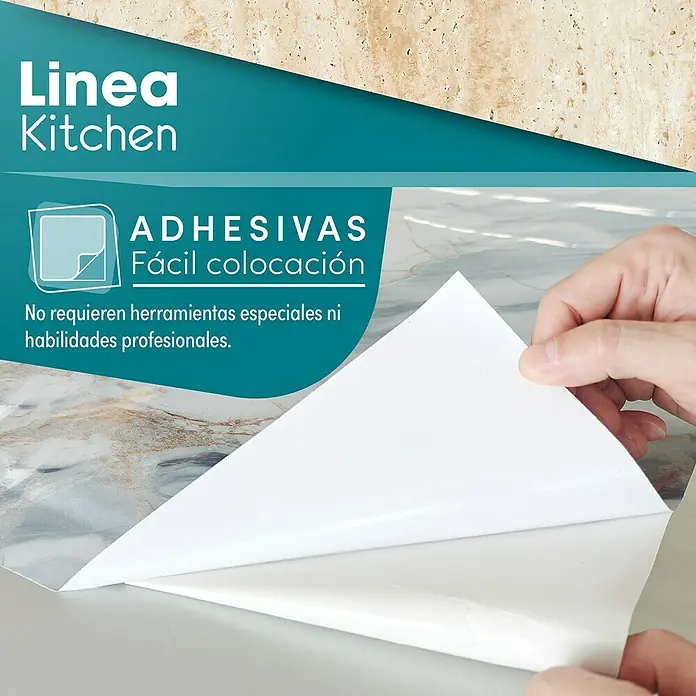 Lámina decorativa autoadhesiva vinílico para encimera - 65 x 200 cm, Corito class - Adhesivos de papel pintado de cocina con estampado de mármol. Film autoadhesivo para fácil colocación en la cocina.