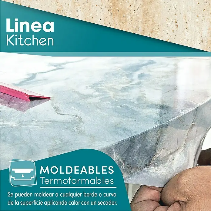 Lámina decorativa autoadhesiva vinílico para encimera - 65 x 200 cm, Corito class - Linea Kitchen: Encimeras termoformables personalizables para cualquier decoración de cocina, fáciles de moldear a cualquier borde con calor.
