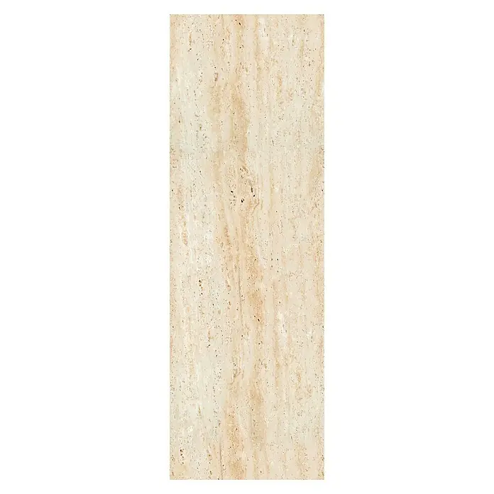 Lámina decorativa autoadhesiva vinílico para encimera - 65 x 200 cm, Corito class - Baldosa de travertino beige con patrones y texturas naturales, ideal para revestimientos de pared y suelo elegantes. Añade un toque cálido y elegante.