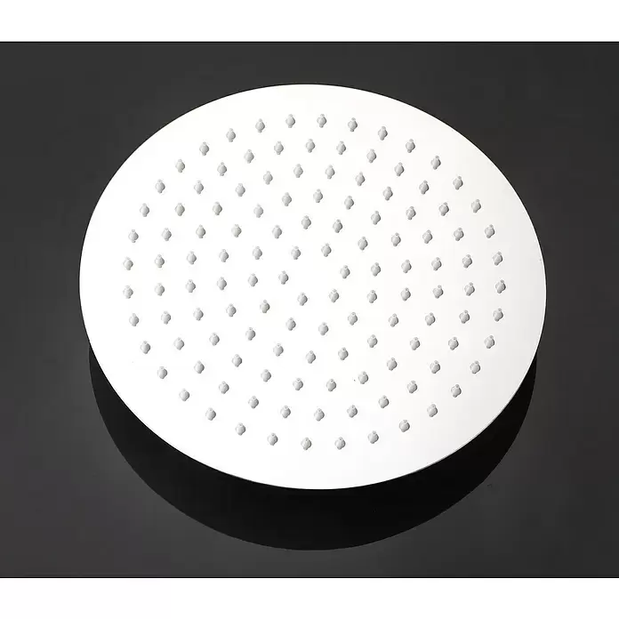 Aurlane Kopfbrause - Durchmesser: 25 cm, Silber - Runder Duschkopf in Silber mit weißen Düsen.
