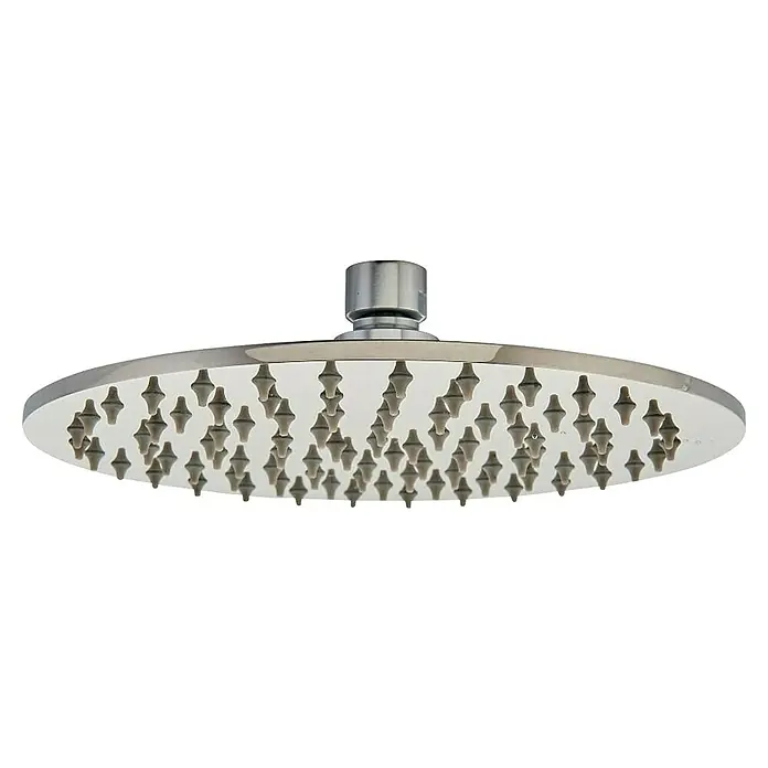 Aurlane Kopfbrause - Durchmesser: 20 cm, Silber - Runder Chrom-Regenduschkopf mit grauen Düsen.