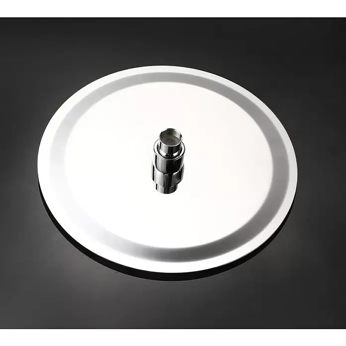 Aurlane Kopfbrause - Durchmesser: 25 cm, Silber - Glänzender, runder Duschkopf aus Silber mit verchromtem Mittelanschluss.
