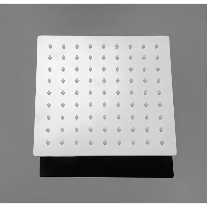 Aurlane Kopfbrause - B x L: 20 x 20 cm, Silber, Quadratisch - Weißes, rechteckiges Trockengestell aus Kunststoff mit zahlreichen kleinen Stiften in Gitteranordnung.