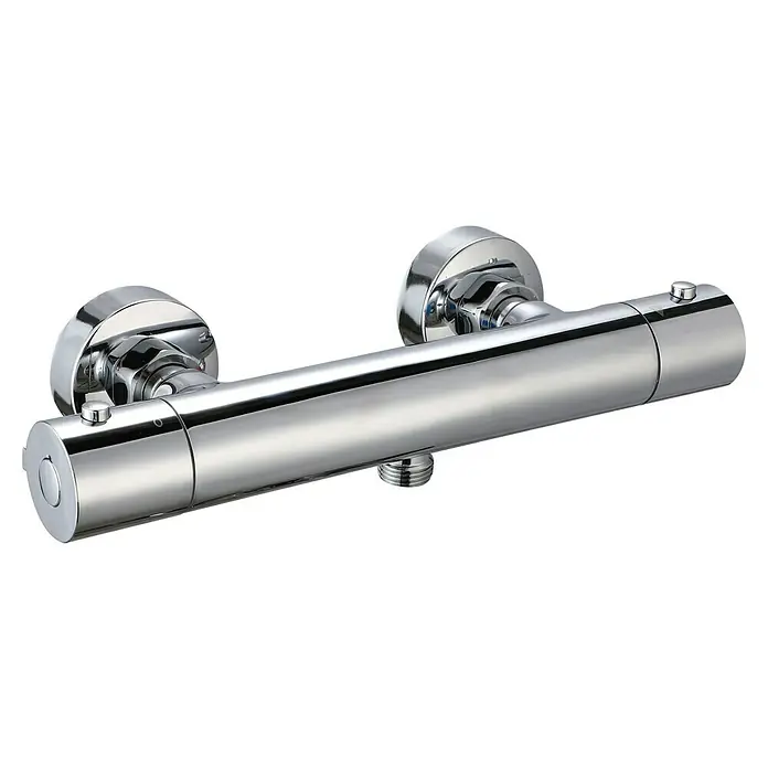 Aurlane Brausethermostat - Silber - Glänzender Chrom-Thermostat-Duschmischer mit Bedienelementen.