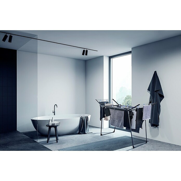 Leifheit Flügel-Wäscheständer Pegasus 180 Solid Black (Länge Wäscheleine: 18 m, Schwarz, B x T x H: 157 x 66 x 87 cm) | BAUHAUS