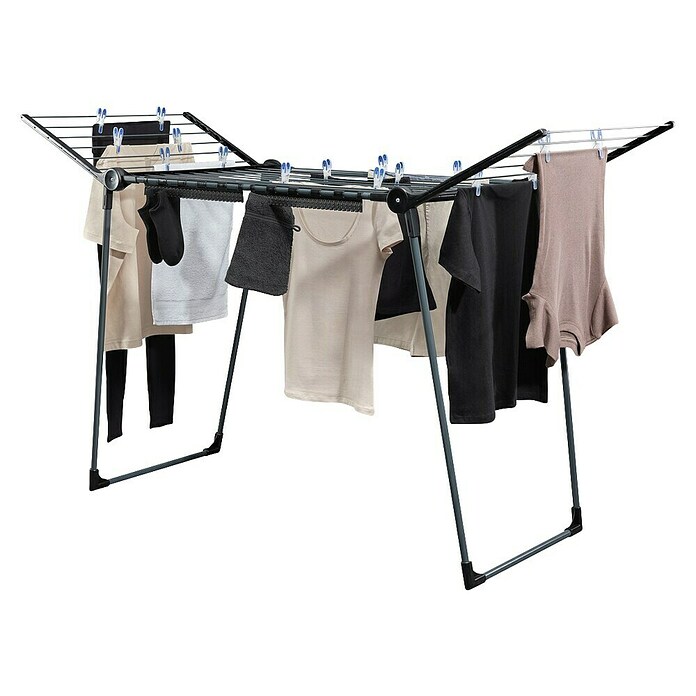 Leifheit Flügel-Wäscheständer Pegasus 180 Solid Black (Länge Wäscheleine: 18 m, Schwarz, B x T x H: 157 x 66 x 87 cm) | BAUHAUS