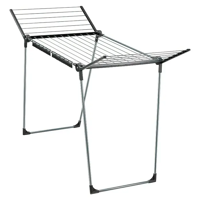Leifheit Flügel-Wäscheständer Pegasus 180 Solid Black - Länge Wäscheleine: 18 m, Schwarz, B x T x H: 157 x 66 x 87 cm - Ein Wäscheständer mit mehreren Ebenen zum Trocknen von Kleidung, ideal für den Innen- und Außenbereich. Er ist platzsparend und leicht zu verstauen.
