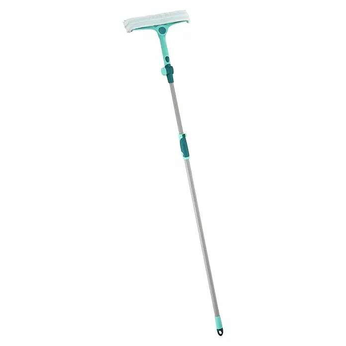 Leifheit Fenster-Wischer und Rahmenwischer 4in1 Teleskopstiel - Breite: 32 cm, Teleskopierbar: 130 cm - 210 cm - Abbildung eines Leifheit Fensterreinigers mit Teleskopstiel für die mühelose Reinigung hoher Fenster und Glasflächen.